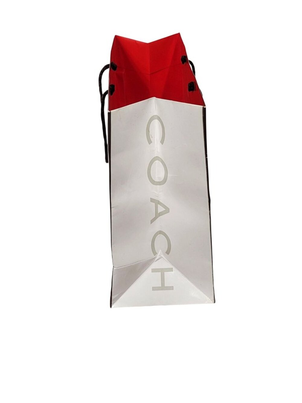 Vintage Coach White & Red Paper Shopping Bag Tote - Picture 3 of 8